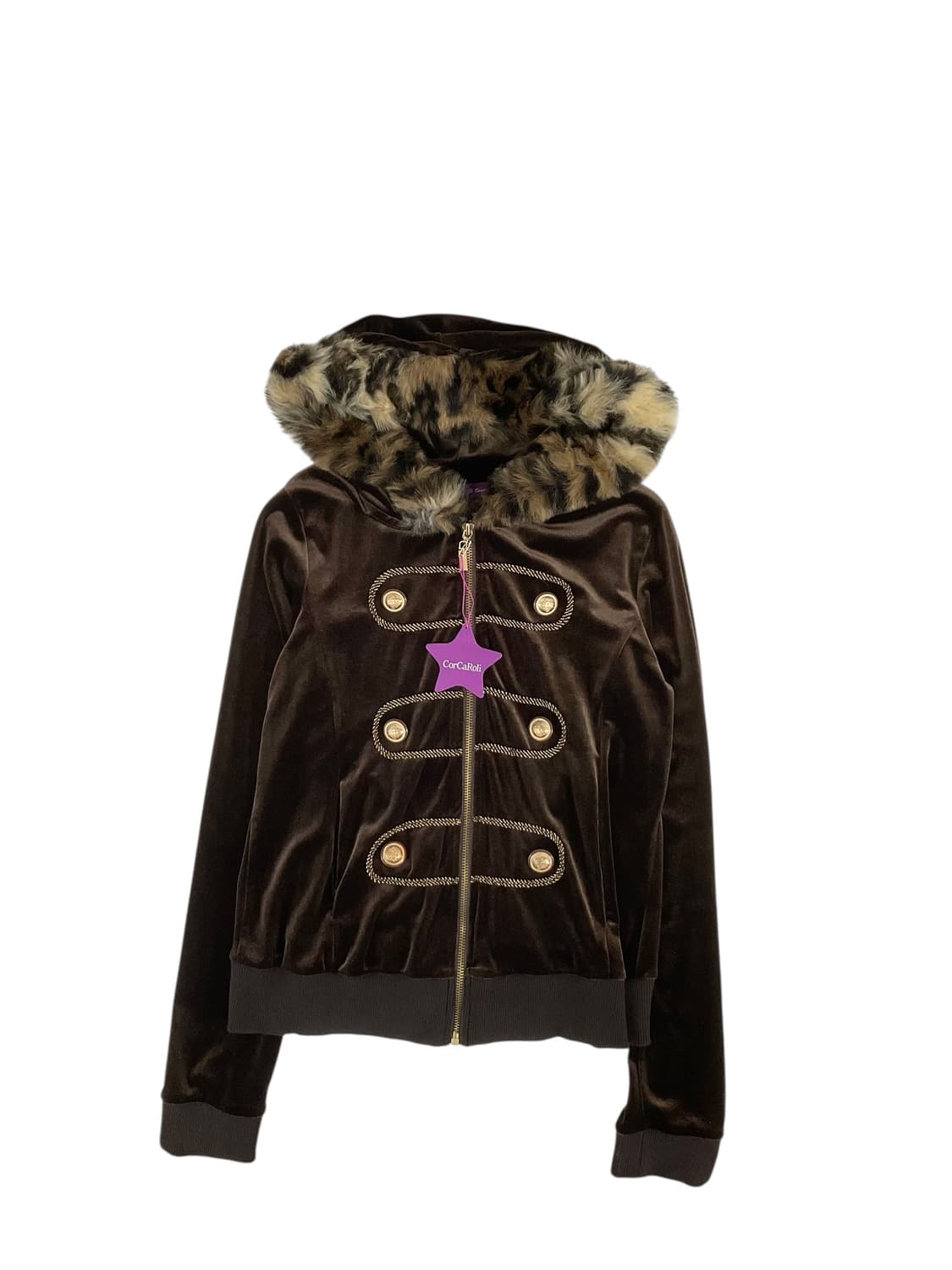 나폴레옹 벨벳 호피 브라운 후드집업 (m) 상품이미지1