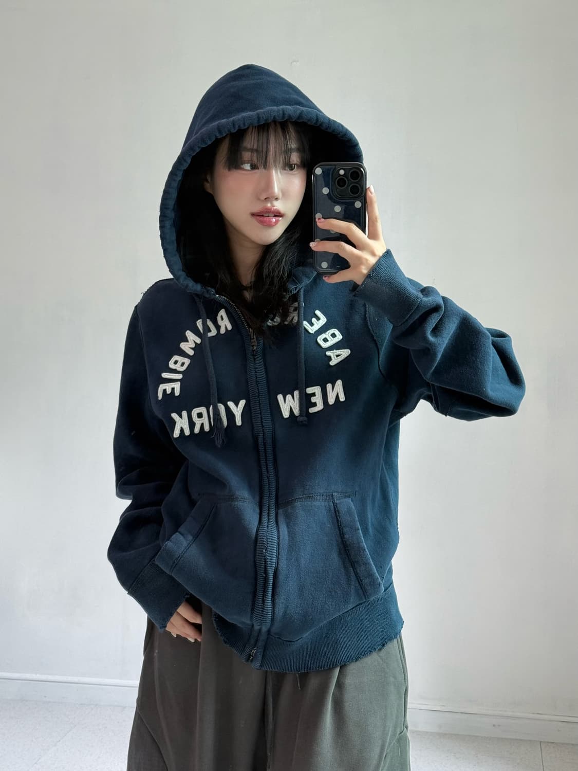 아베크롬비 네이비 헤비웨잇 후드집업 상품이미지2