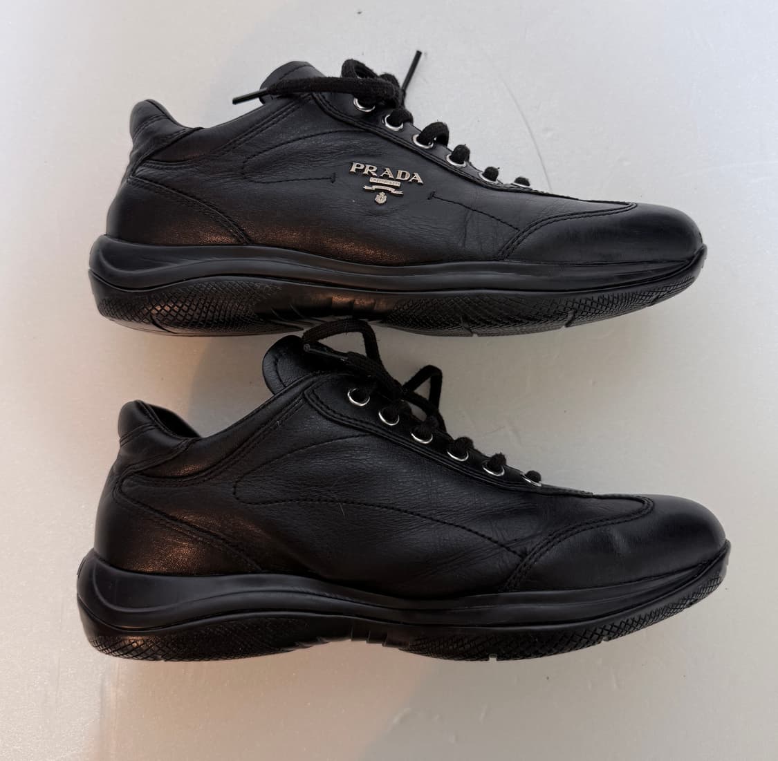 프라다(PRADA) 레더 스니커즈 블랙 36 (225~230 추천) 상품이미지7