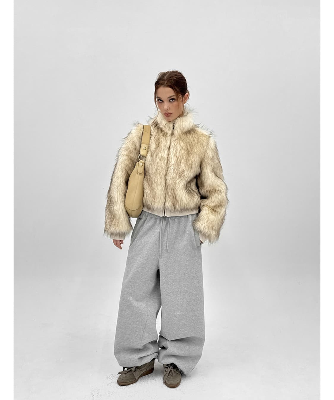 블랙업 라뷰 투톤퍼 하이넷 점퍼 퍼자켓 상품이미지2