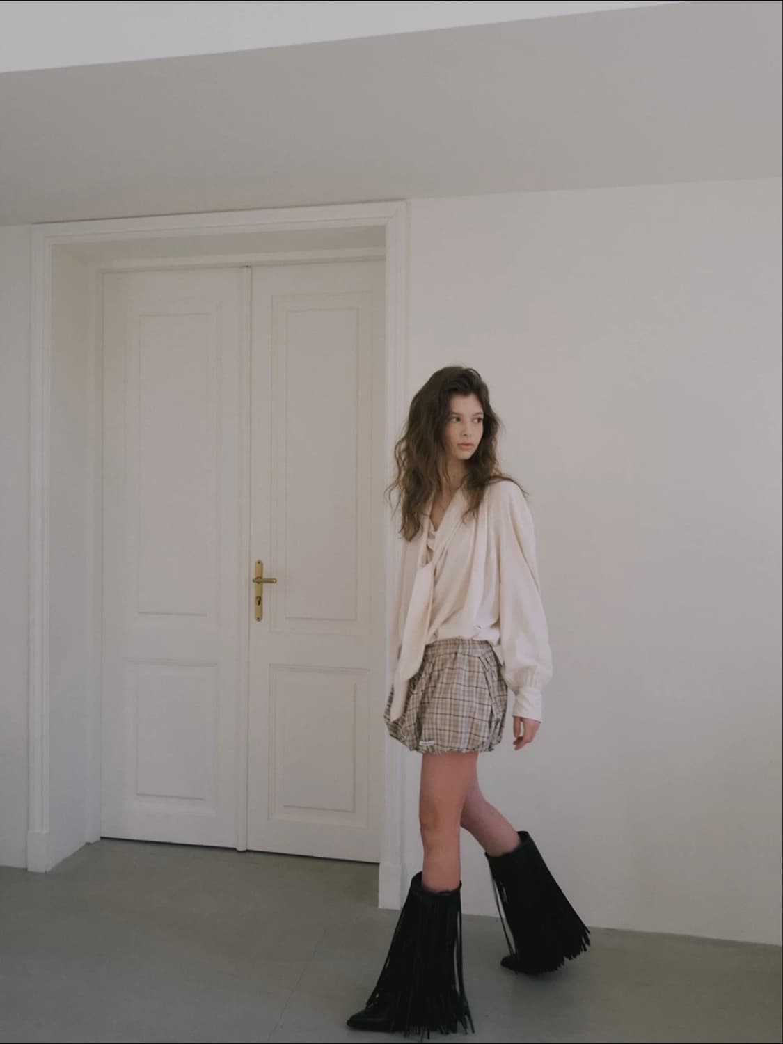 오버듀플레어 타이 블라우스 상품이미지2