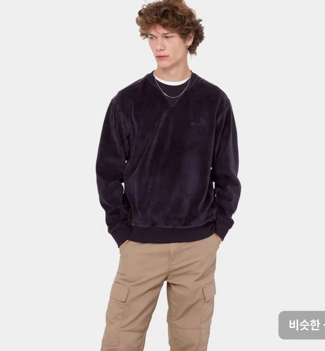 칼하트 WIP 유나이티드 스크립트 벨루어 벨벳 스웻셔츠 맨투맨  상품이미지3