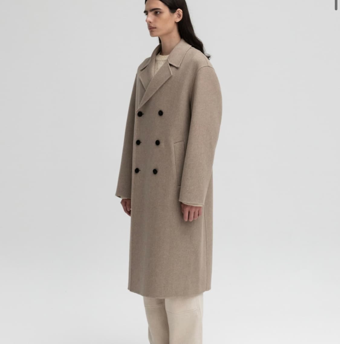 인사일런스 핸드메이드 더블코트 멜란지베이지 M 상품이미지2