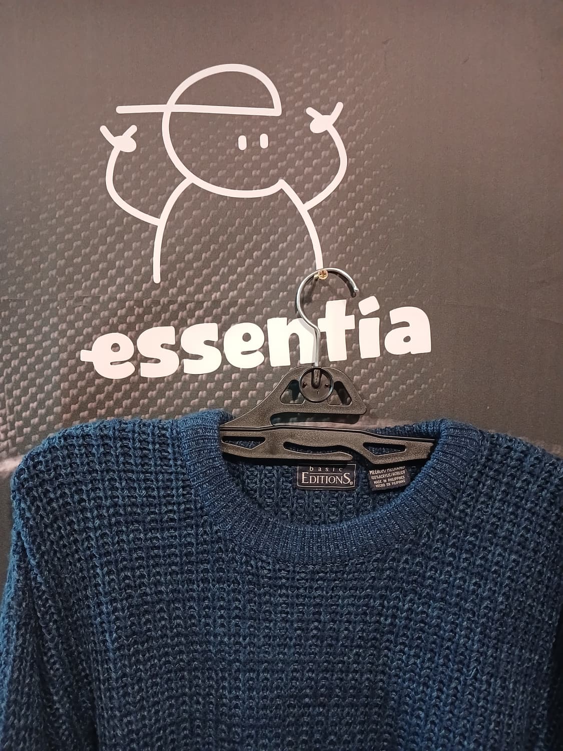 오버핏 와플 니트 네이비 상품이미지2