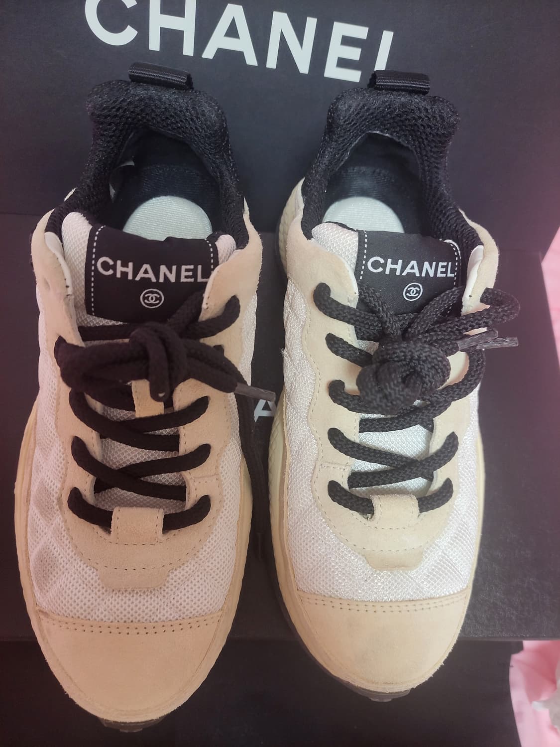 정품)급처상태좋음!샤넬 믹스드파이버 스니커즈 운동화 신발 상품이미지4