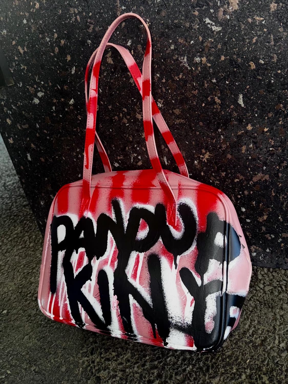 리메이크 스포티 핑크 레더 빈티지 토트백 상품이미지1