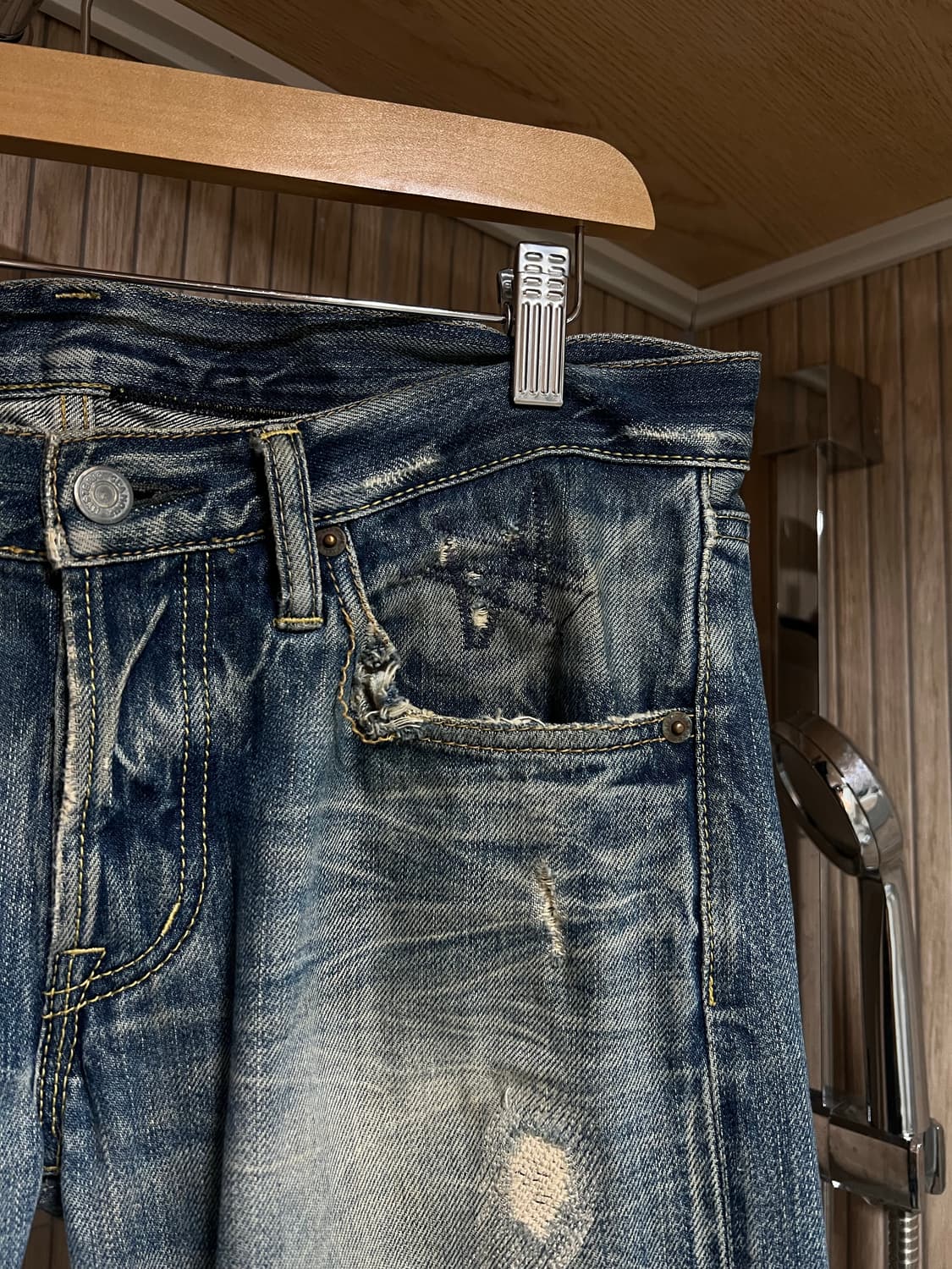 히스테릭글래머 스터드 찢청 팬츠 상품이미지3