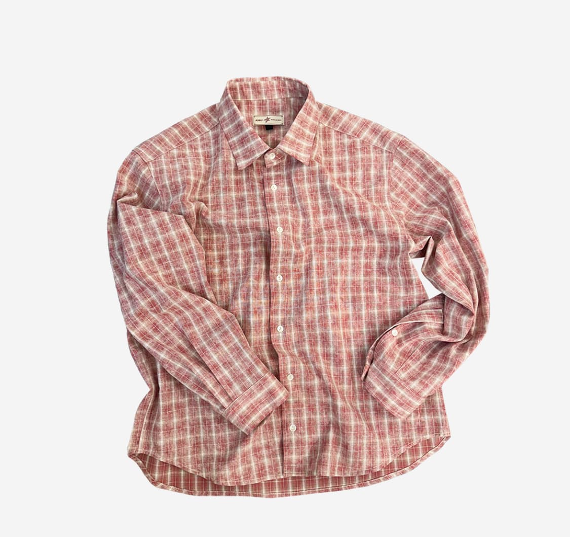 [2] 아오이로 크롭 체크 셔츠 베리 파르페 상품이미지1