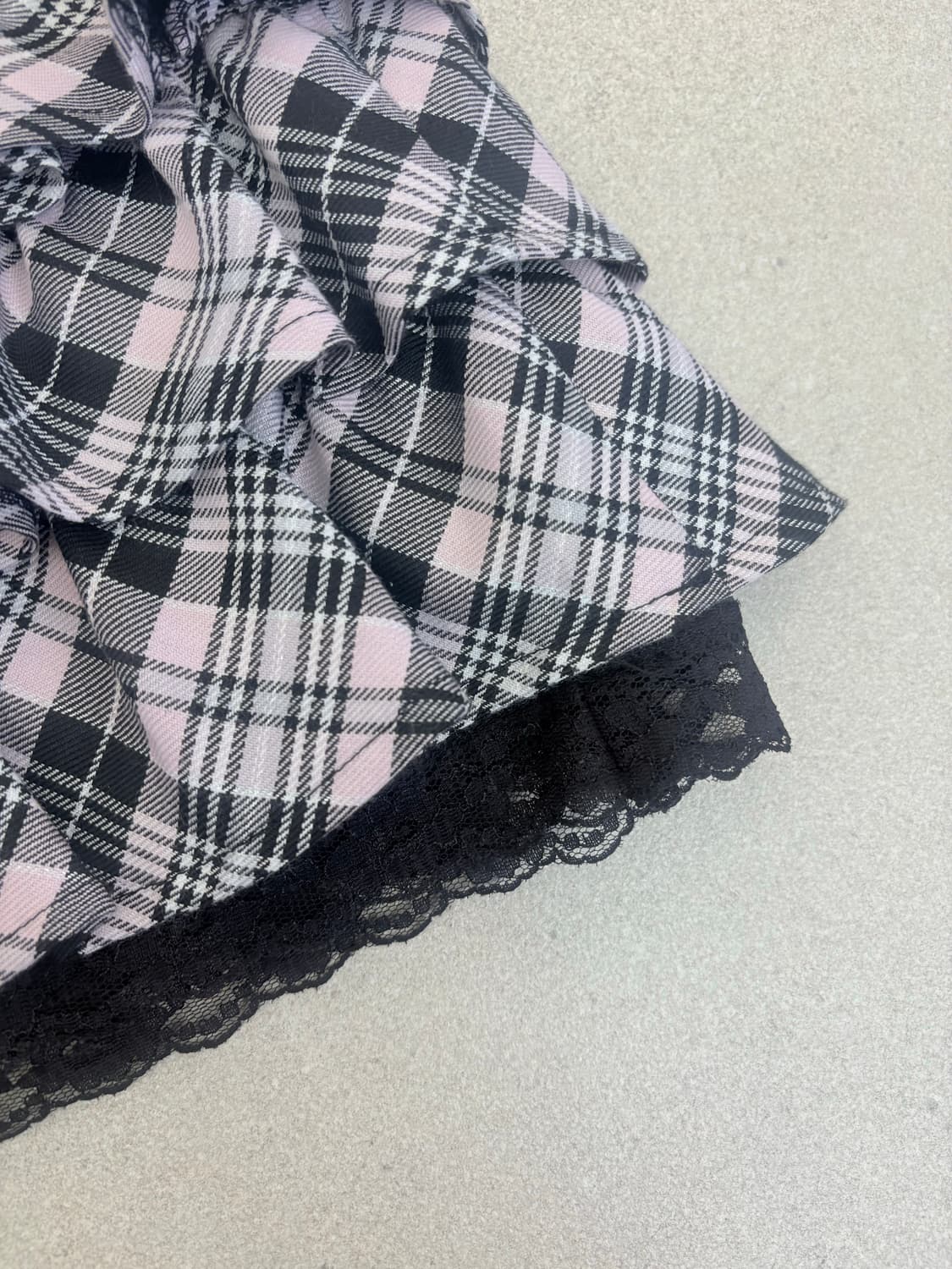 핑크 체크 캉캉 스커트 상품이미지2