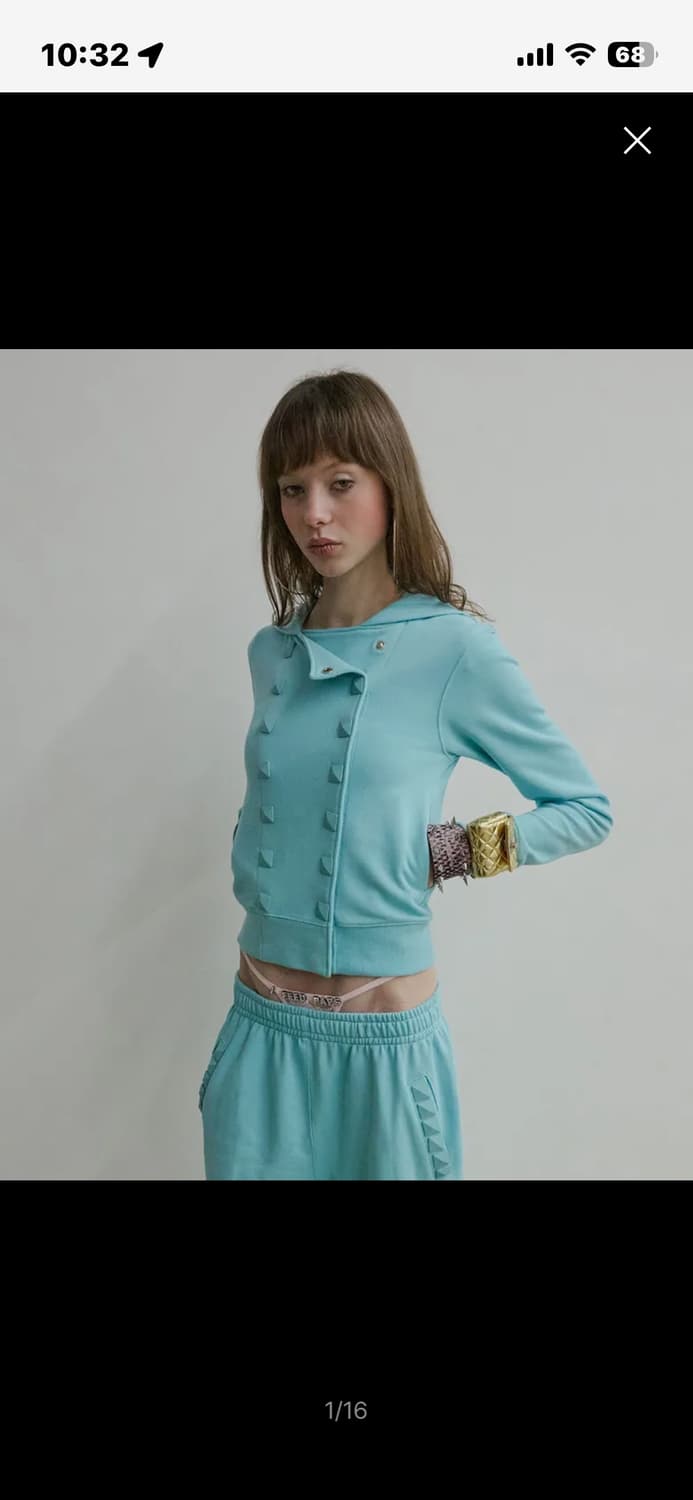 스컬프터 napoleon stud hoodie acid blue 상품이미지1