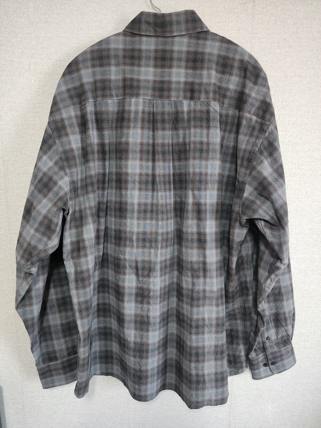 [3] 퍼렌 릴렉스드 체크 셔츠 그레이 상품이미지2