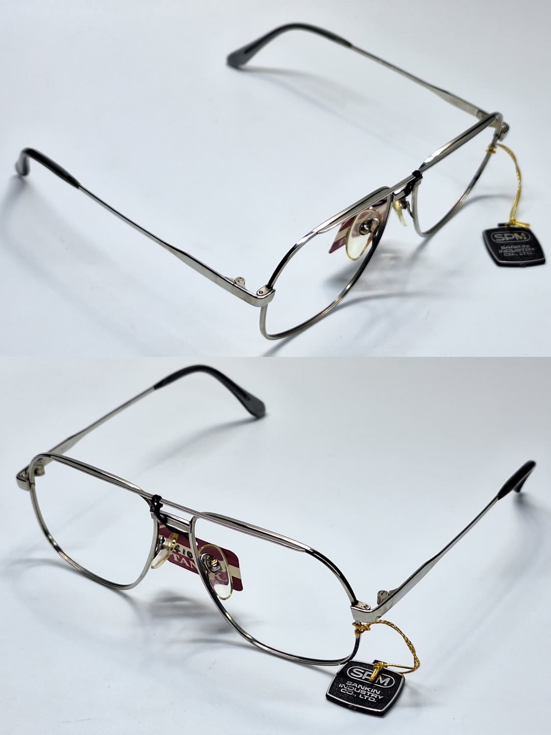 80s 일본제 빈티지 데드스톡 미사용/SPM 선플래티늄 투브릿지 안경테 상품이미지5