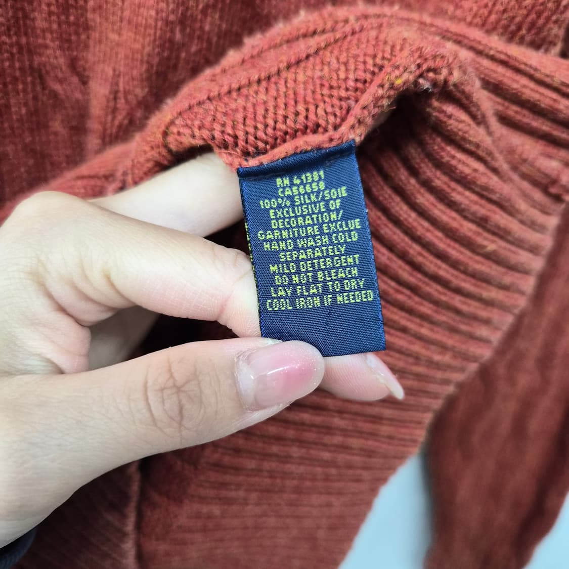 폴로 랄프로렌 케이블 니트 오렌지 남성 S 상품이미지5