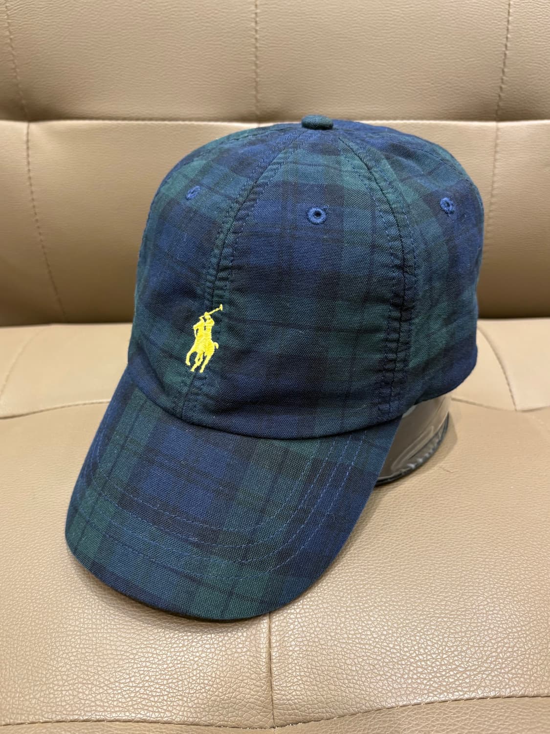 폴로 랄프로렌 체크 자수 볼캡 상품이미지1
