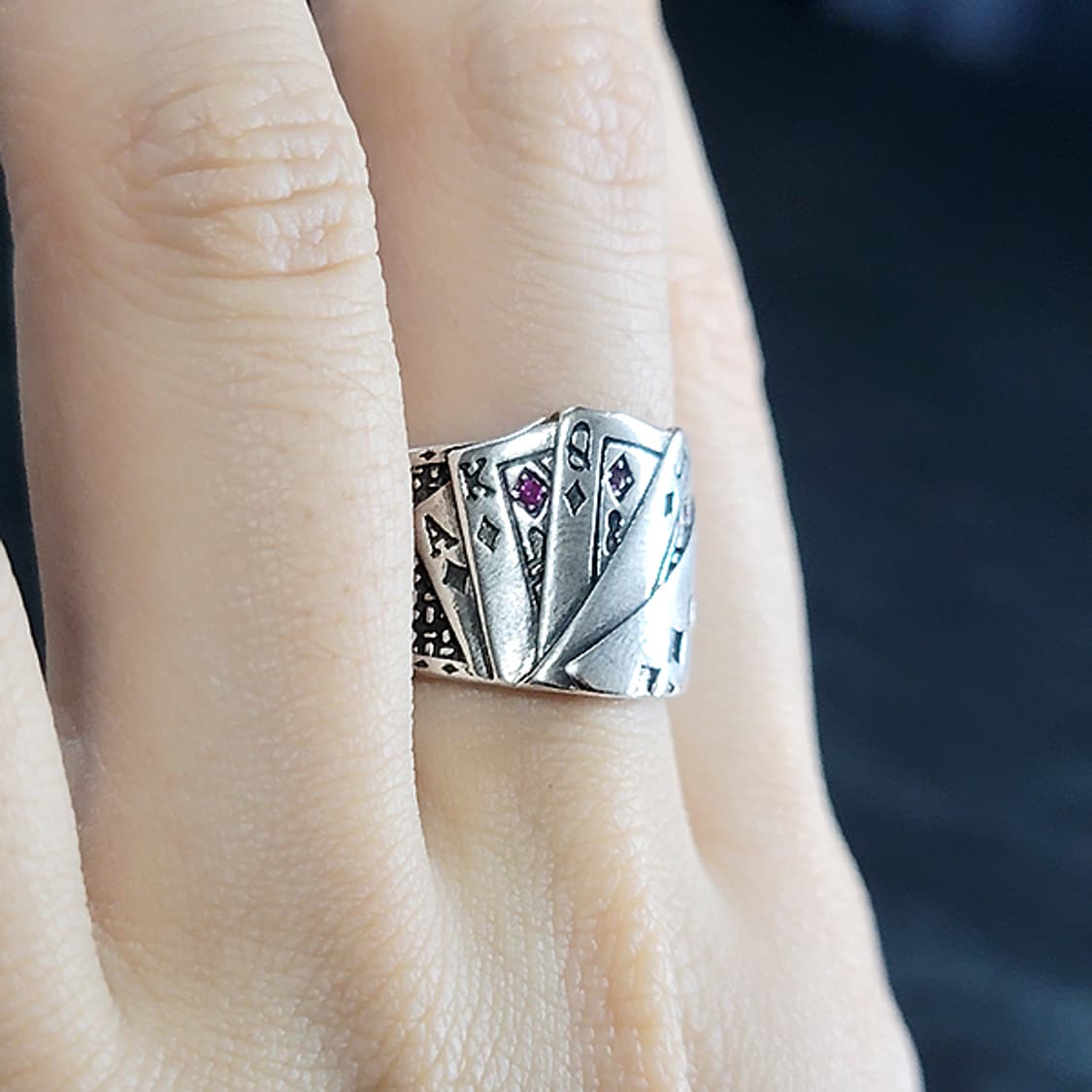 Spare 실버 남자 엔틱 빈티지 명품 킹 퀸 카드 반지 상품이미지6