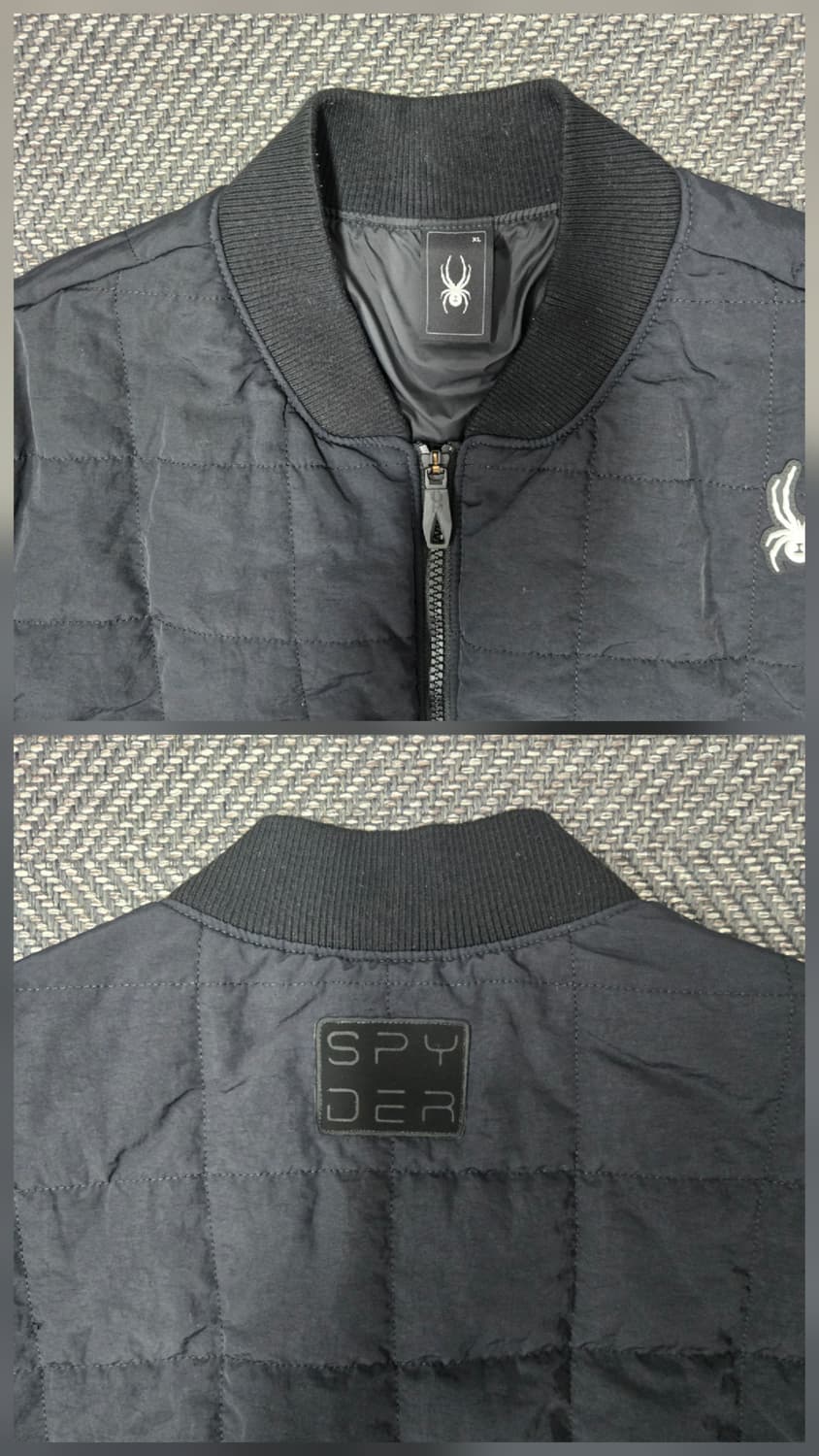 스파이더 봄버 자켓 블랙 라이프 스타일 스퀘어 퀼팅 자켓 상품이미지4