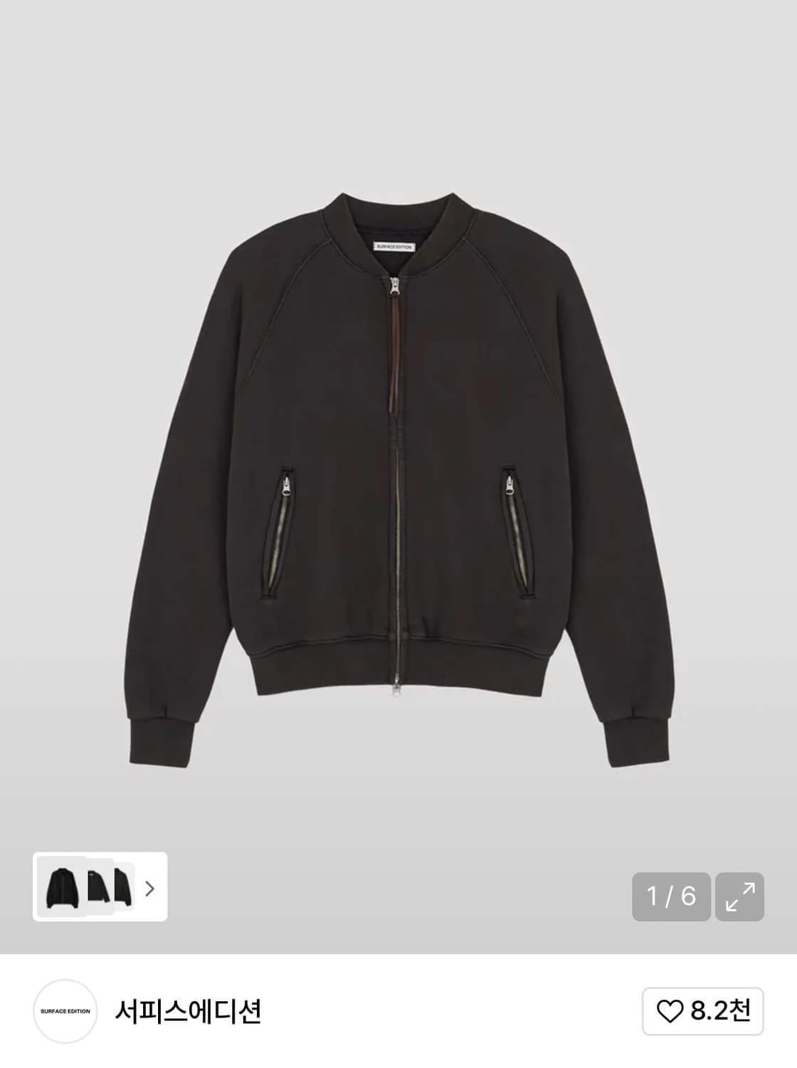 SWEAT STADIUM JACKET BLACK 상품이미지1