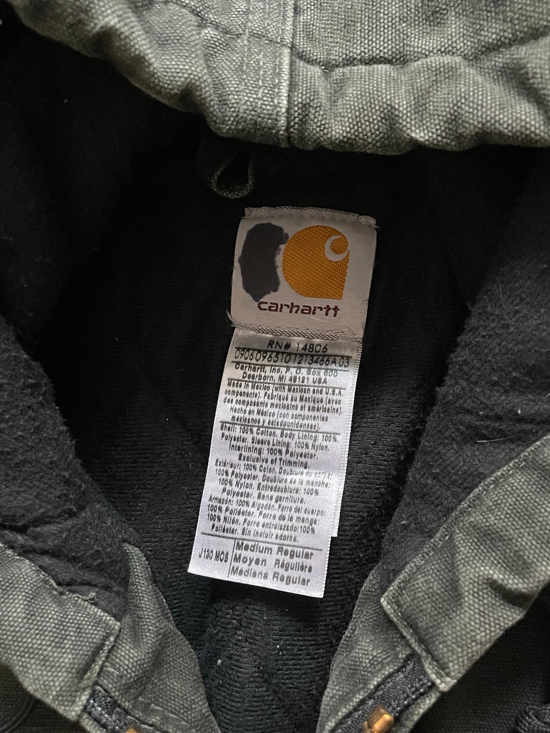 칼하트 j130 mos 모스 민트급 액티브 샌드스톤 상품이미지3