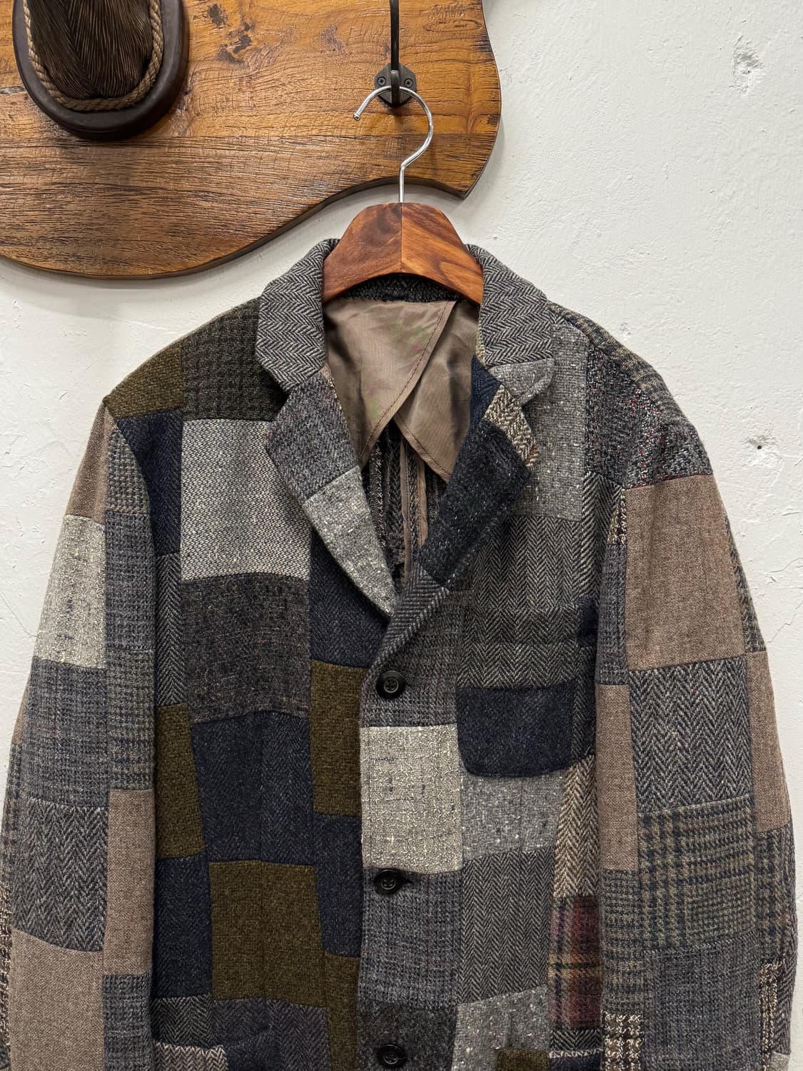 L) BEAMS+ Patchwork Wool Blazer 상품이미지2