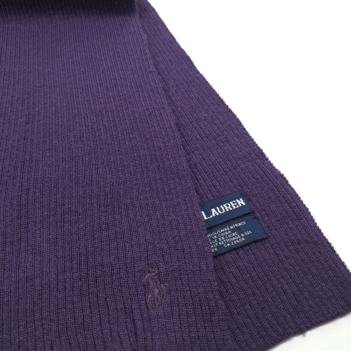 MX288 폴로 랄프로렌 퍼플 메리노울 니트 목도리 머플러 상품이미지5