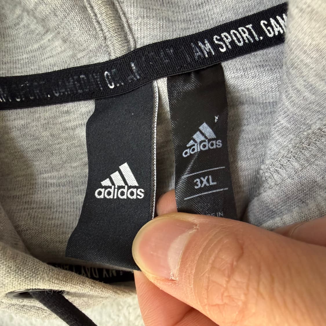 3XL 아디다스 그레이 후드집업 0326T 상품이미지3