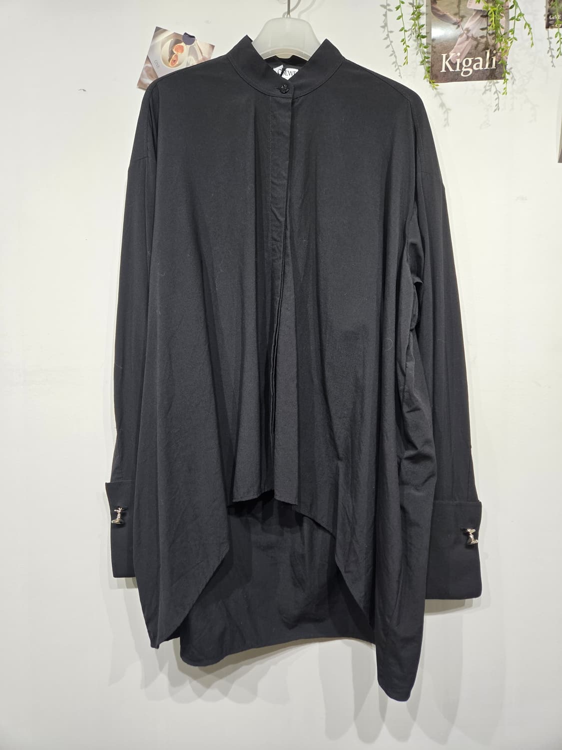 로에베 블랙 롱 셔츠 차이나넥 스타일 상품이미지3