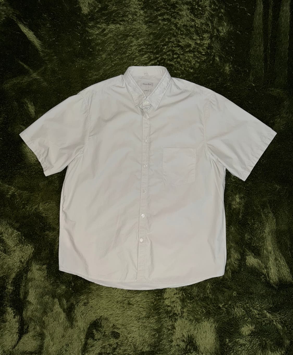 [XL] steven alan 스티븐 알란 리버스 심 반팔 셔츠 그레이 상품이미지1