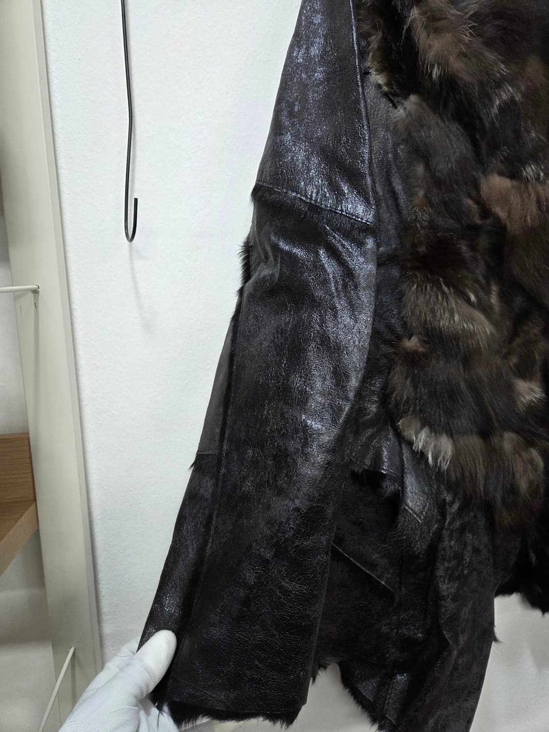 유니크.빈티지 폭스퍼 비지터블 가죽코트 상품이미지4