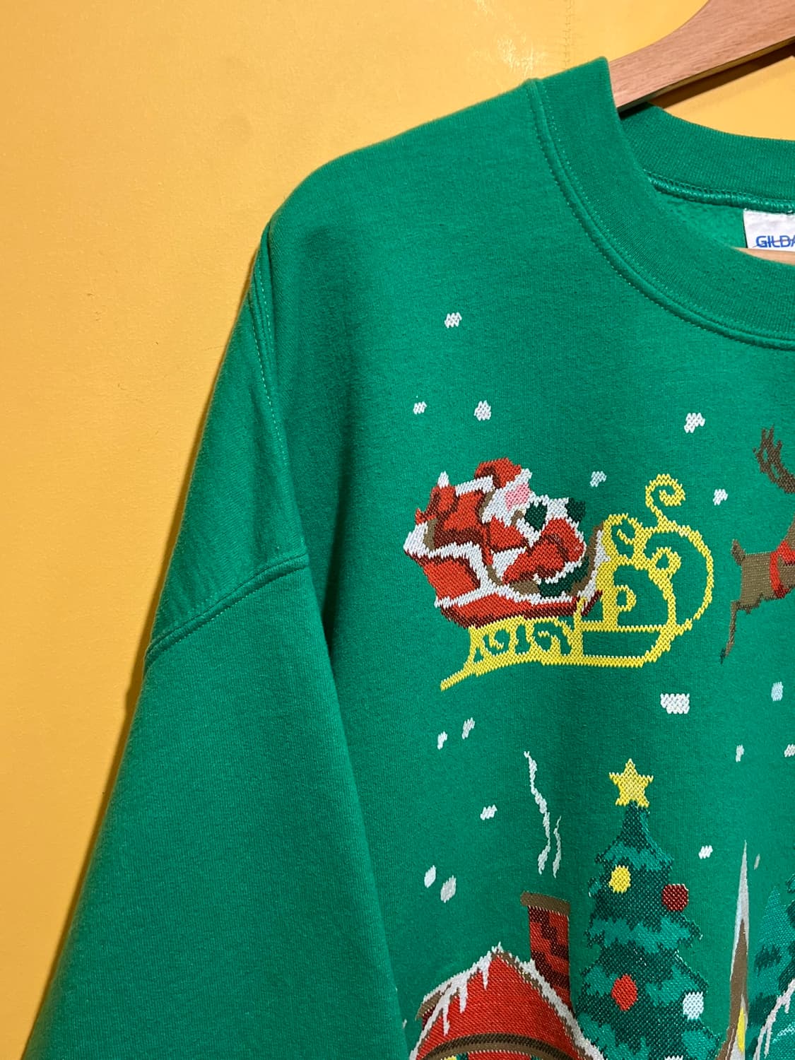 [2XL] 길단 바디 크리스마스 그래픽 그린 스웻셔츠 상품이미지5