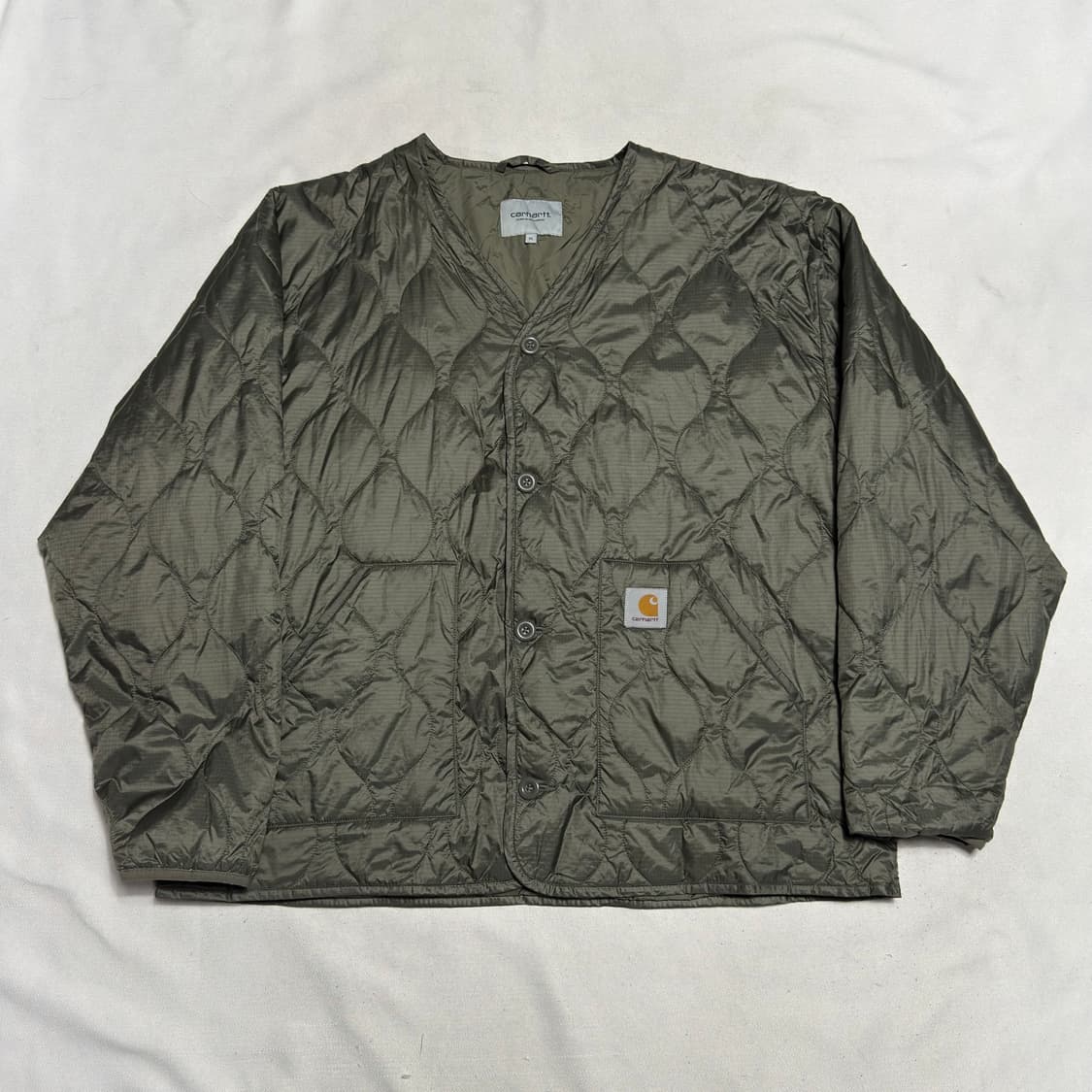 XL 칼하트 WIP 에덴라이너 카키 퀼팅 자켓 상품이미지3