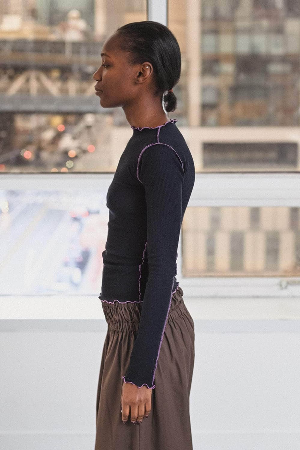 베이스레인지 Vein Long Sleeve Tee / Murano Nav 상품이미지2