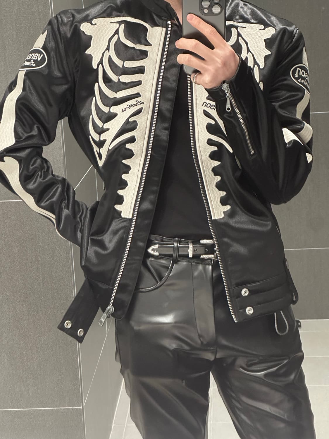 벤슨 레더 본 라이더 자켓 상품이미지2