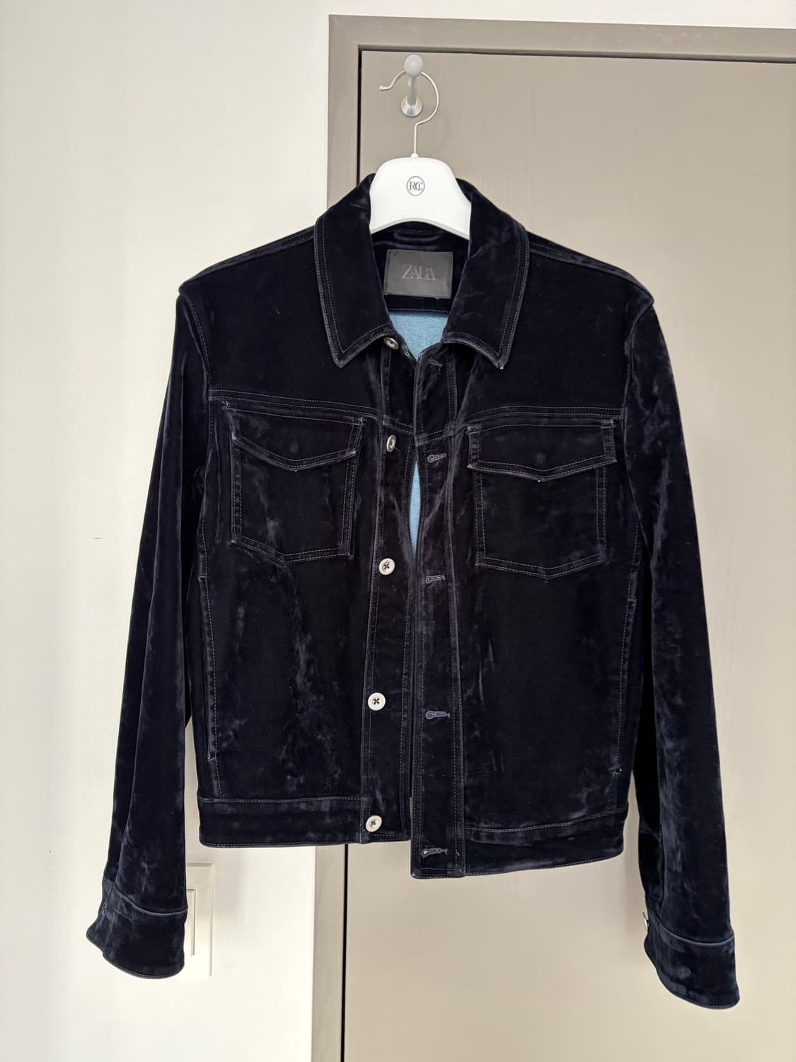 [m] 자라 플록 벨벳 점퍼 상품이미지3