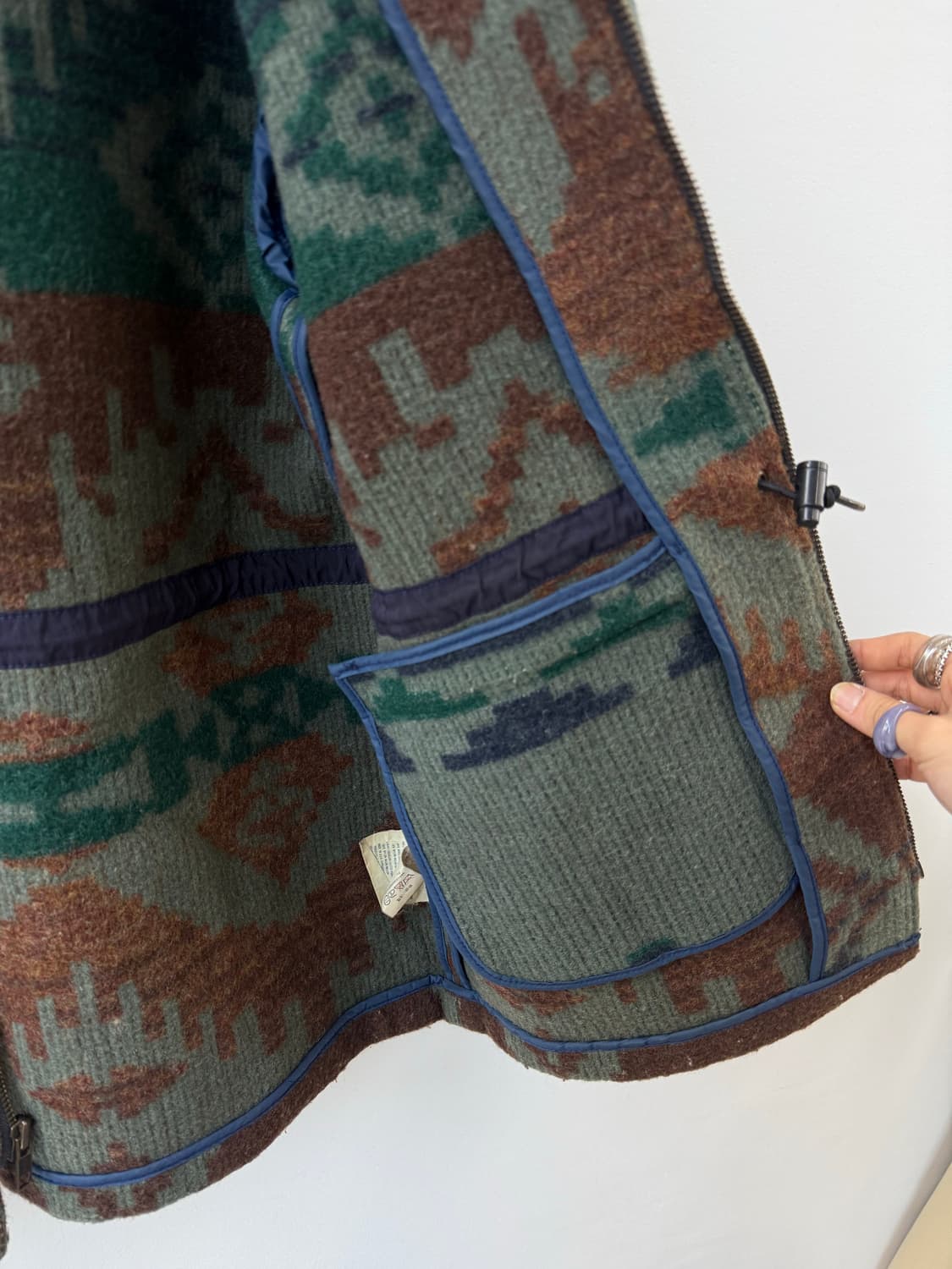 90‘s 울리치 아즈텍 나바호 카키 브라운 후드집업 자켓 상품이미지4