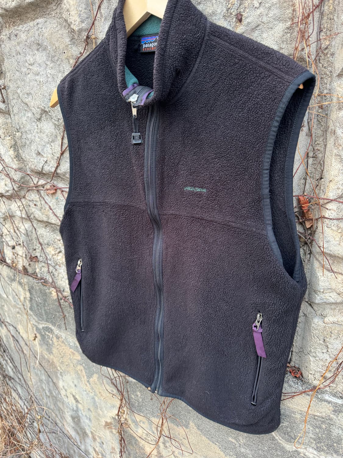90s 파타고니아 usa 신칠라 플리스 후리스 조끼 베스트 블랙 상품이미지3