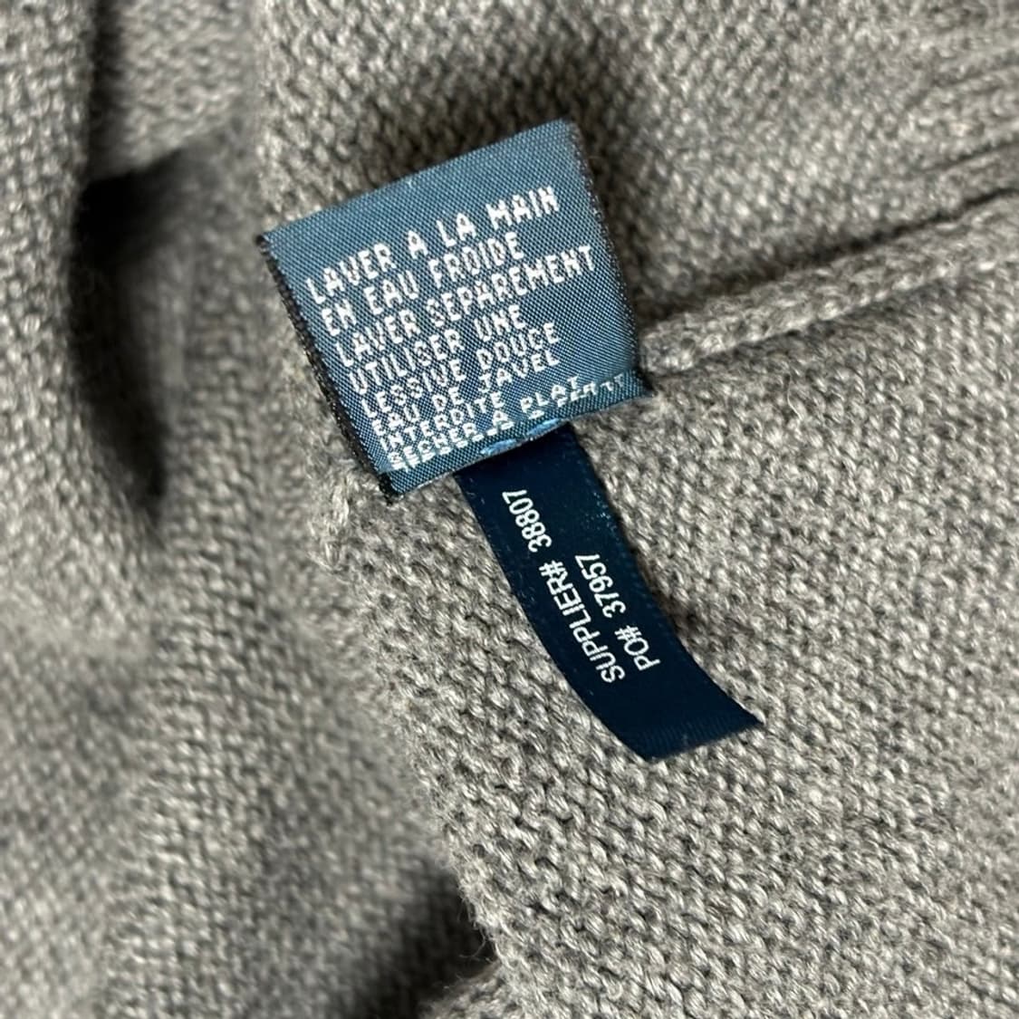 M 폴로랄프로렌 코튼 그레이 반집업 니트 상품이미지5