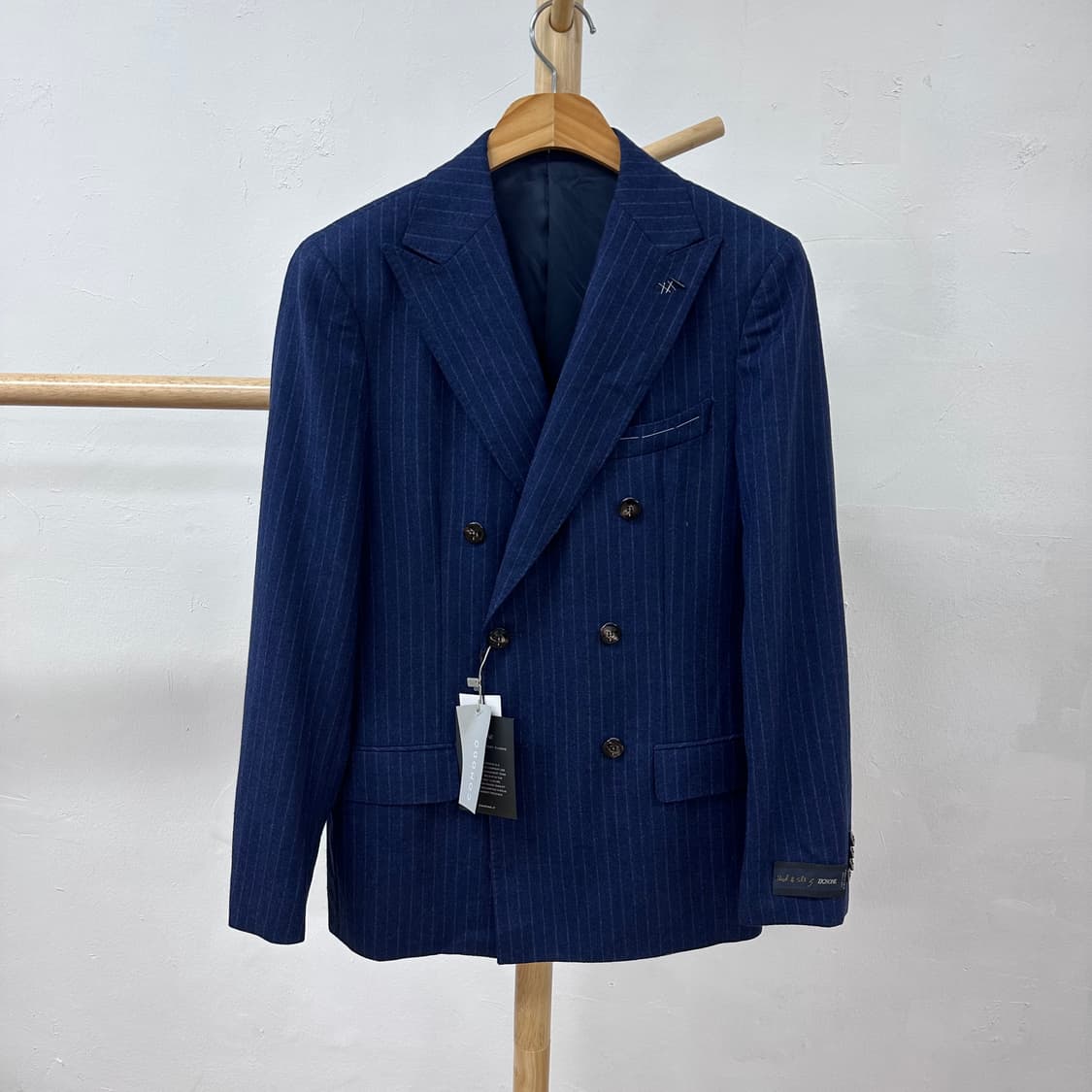 (새상품) 코모도 남성 스트라이프 더블 블레이저 자켓 90-95 J28 상품이미지1