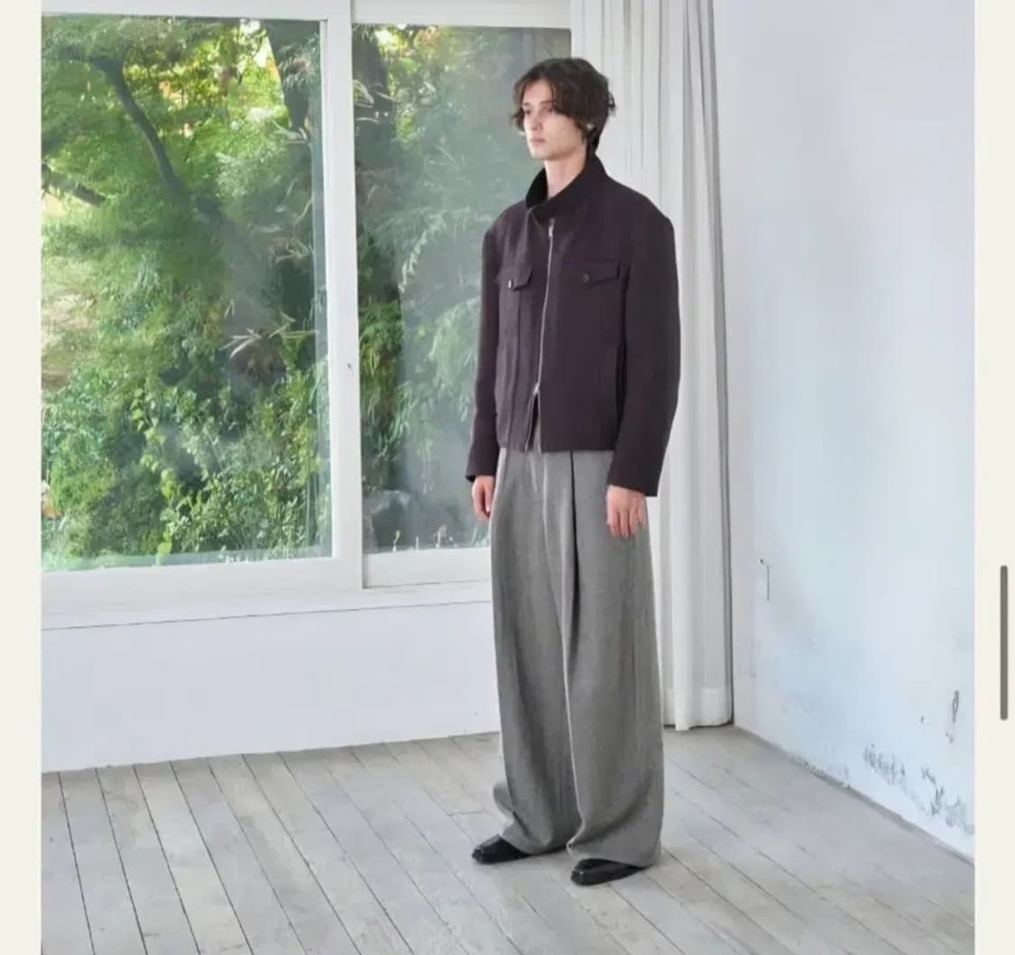 3)웨이비니스 딥 원턱 헤링본 팬츠 상품이미지1