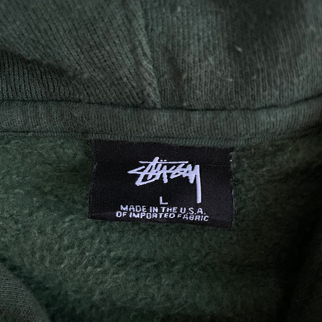 Stussy  스투시 00,s u.s.a 자수 그린 후드티 상품이미지3