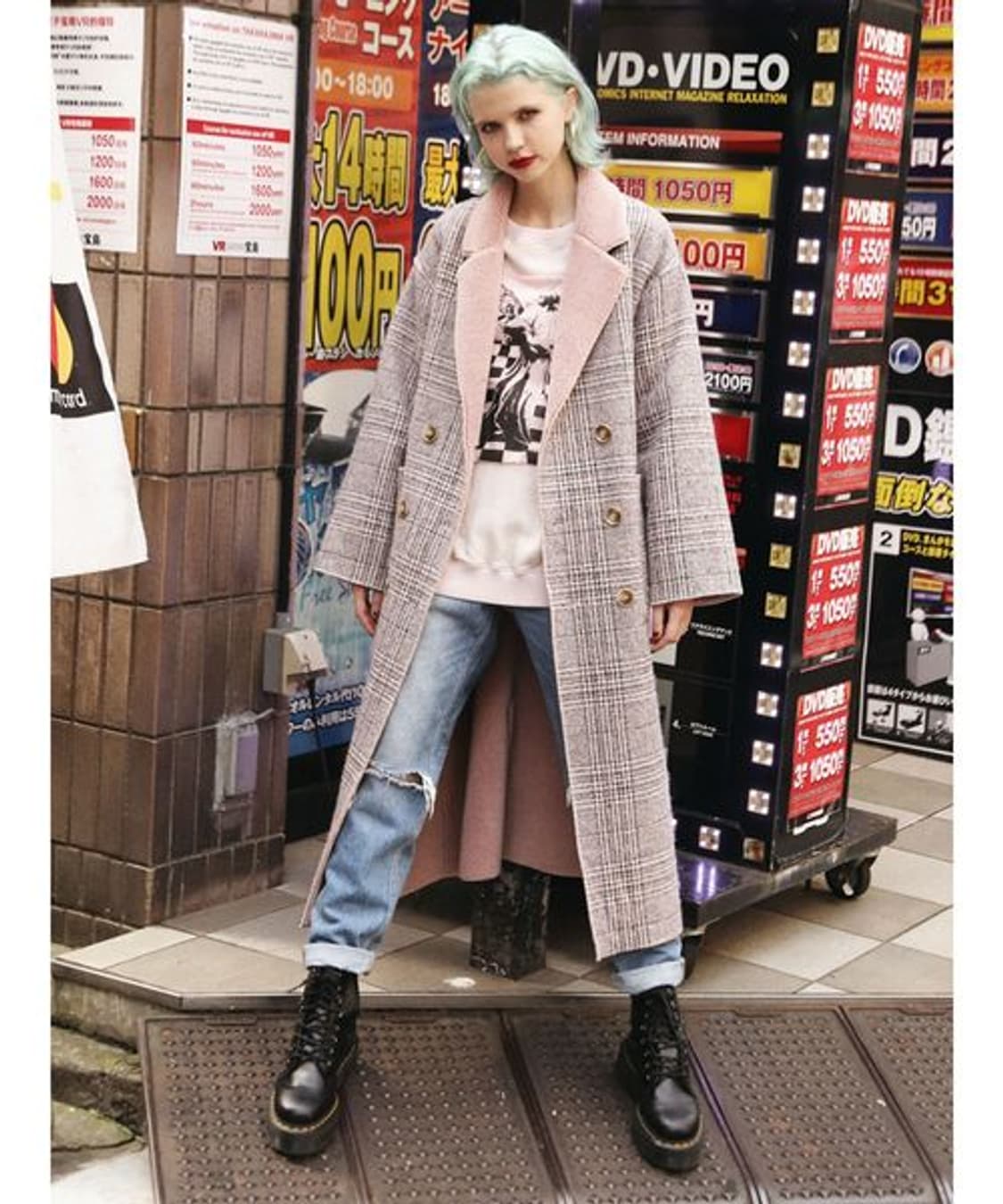 jouetie 보아 체크 롱코트 상품이미지1