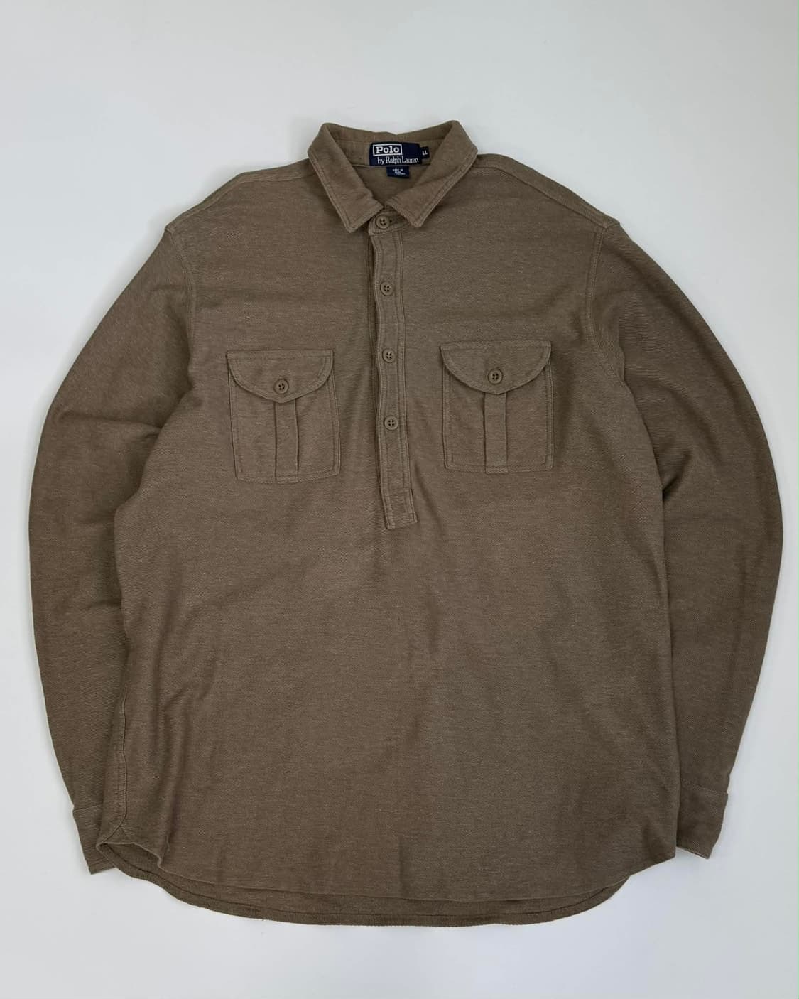 폴로 랄프로렌 코튼 린넨 풀오버 플라켓 셔츠 상품이미지1