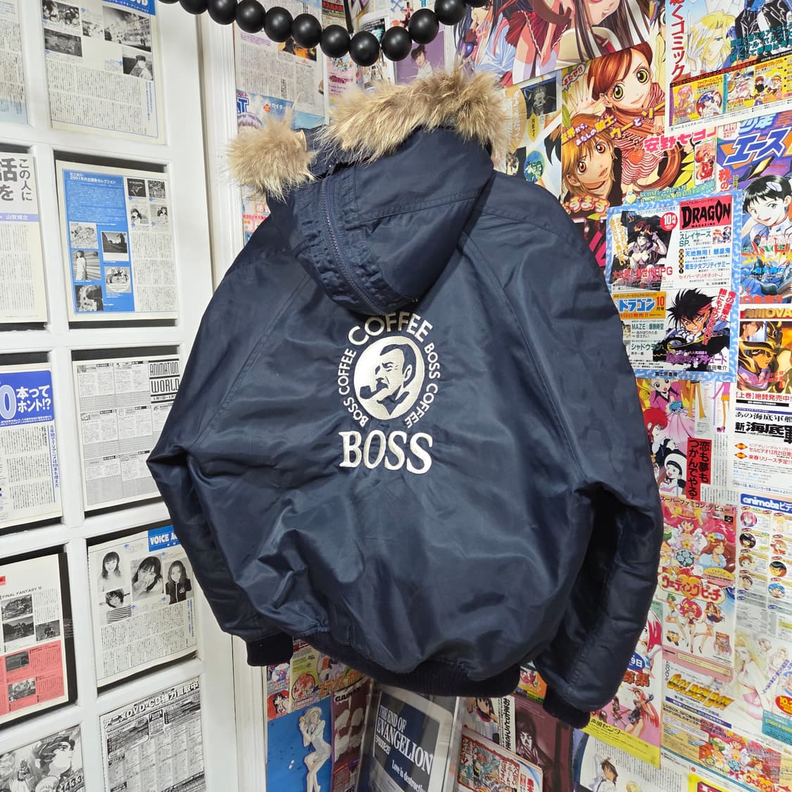 산토리 보스 커피 N2B 퍼 후드 누빔 항공 점퍼 상품이미지1