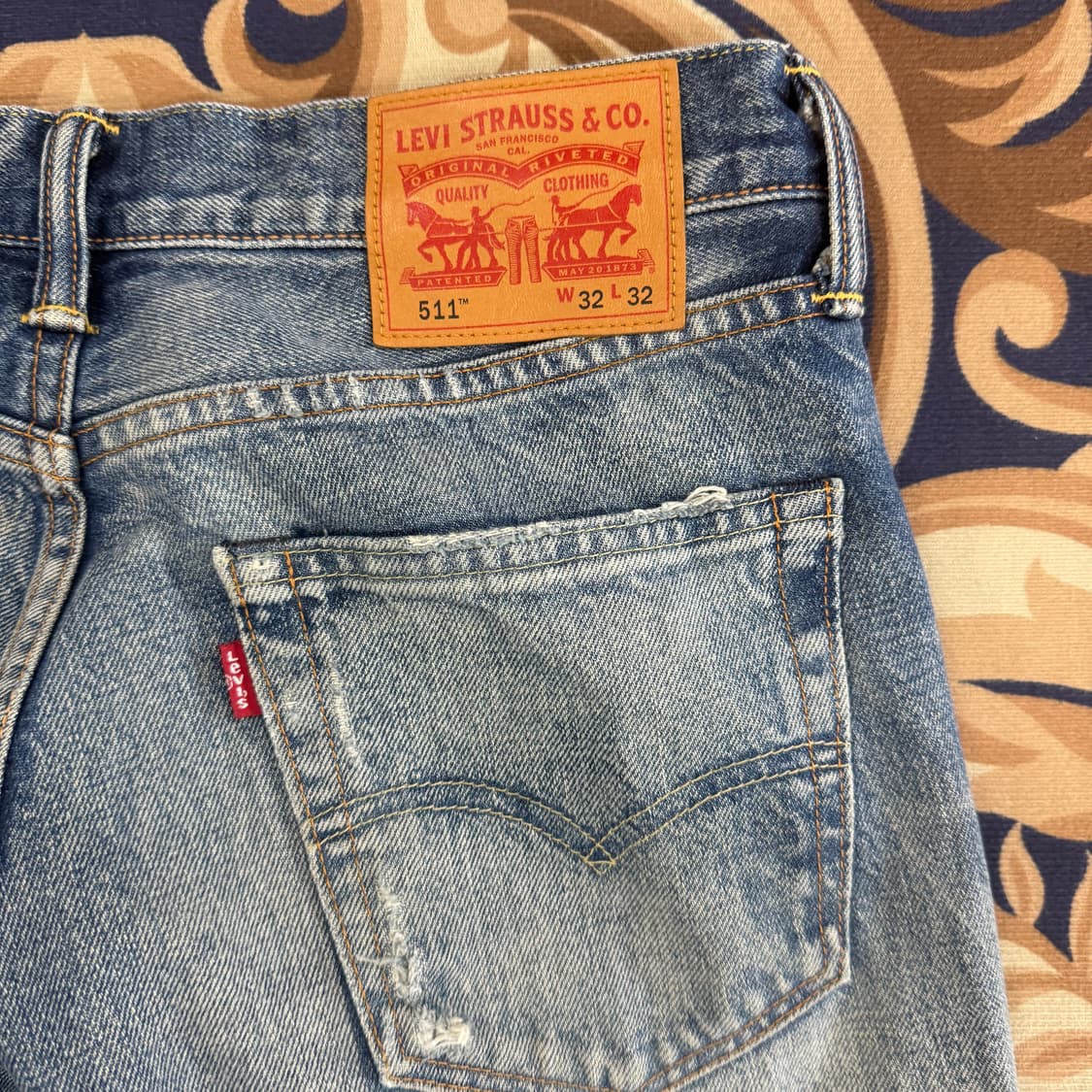 (32)리바이스 Levis 511 워싱 데미지 데님팬츠 상품이미지7
