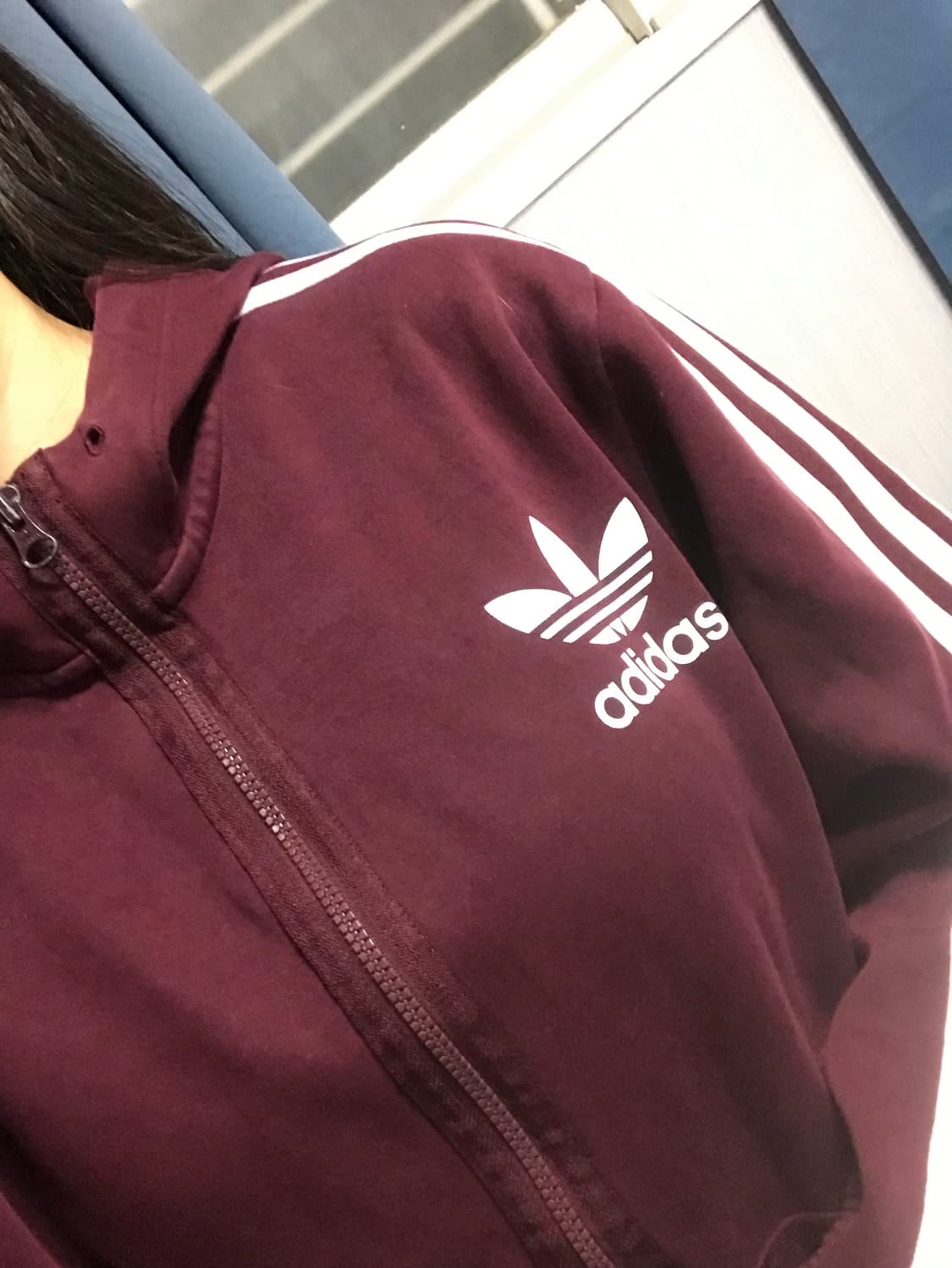 (무배) 아디다스 버건디 후드집업 상품이미지1