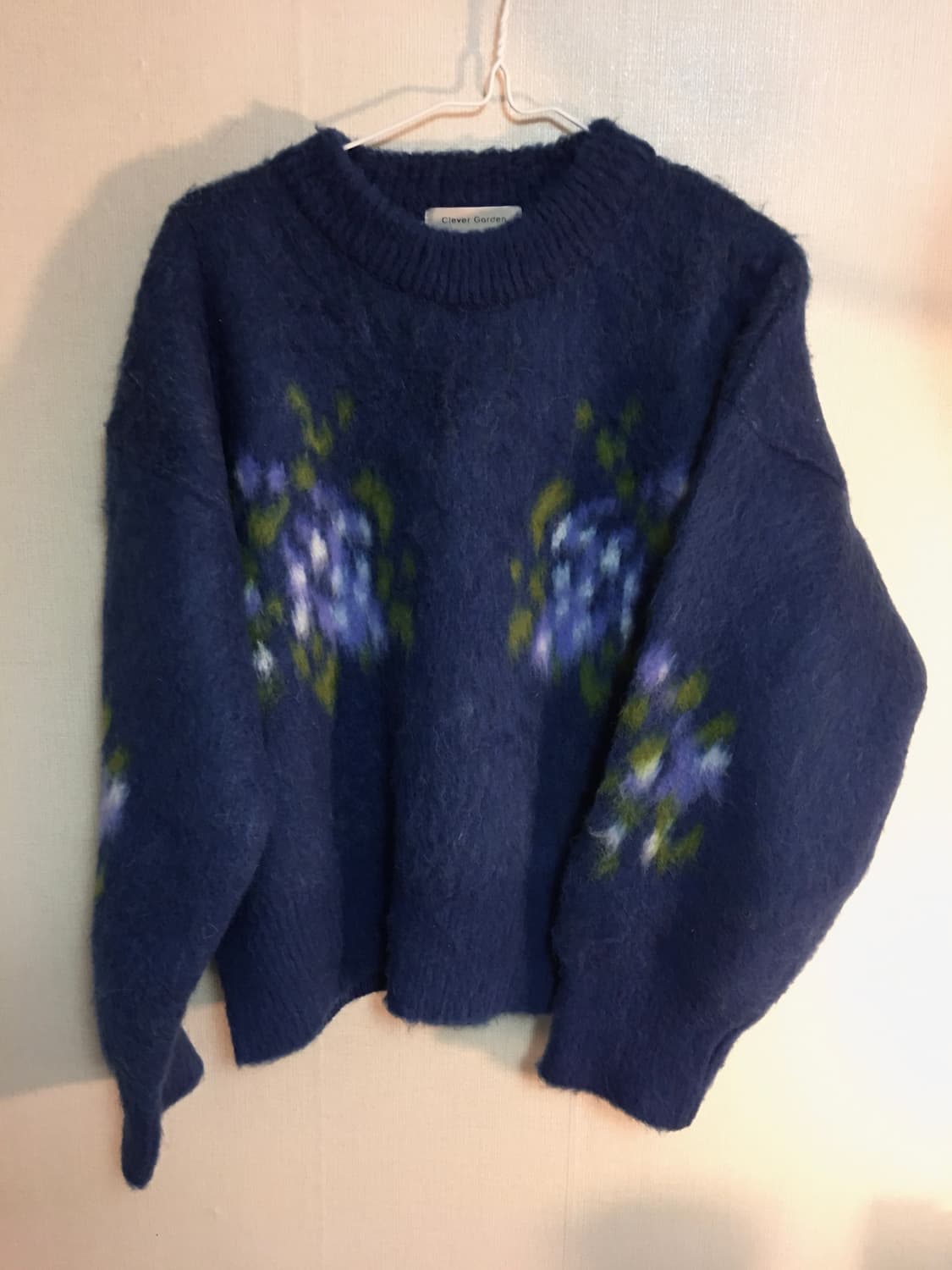 (새상품) 남녀공용 모헤어 니트 블루 상품이미지4