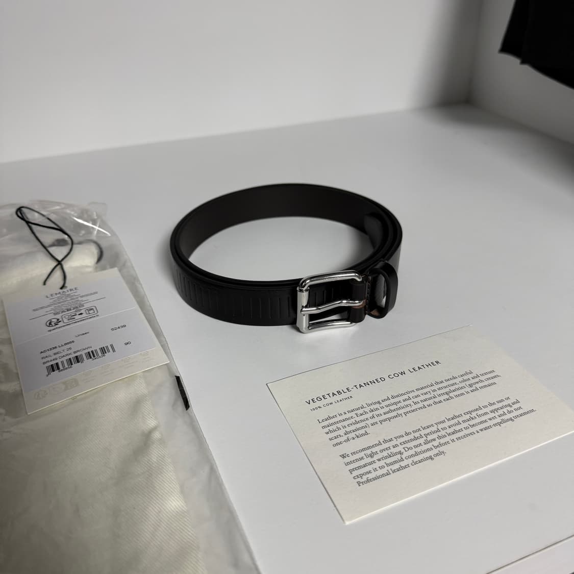 르메르 25FW 레일 벨트 25 다크 브라운 90 상품이미지5