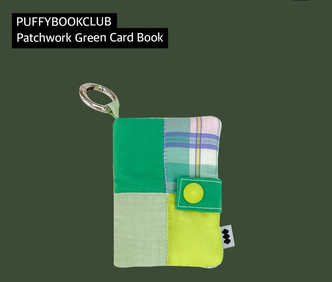 새상품> 퍼피북클럽 패치워크 카드지갑 그린 상품이미지1