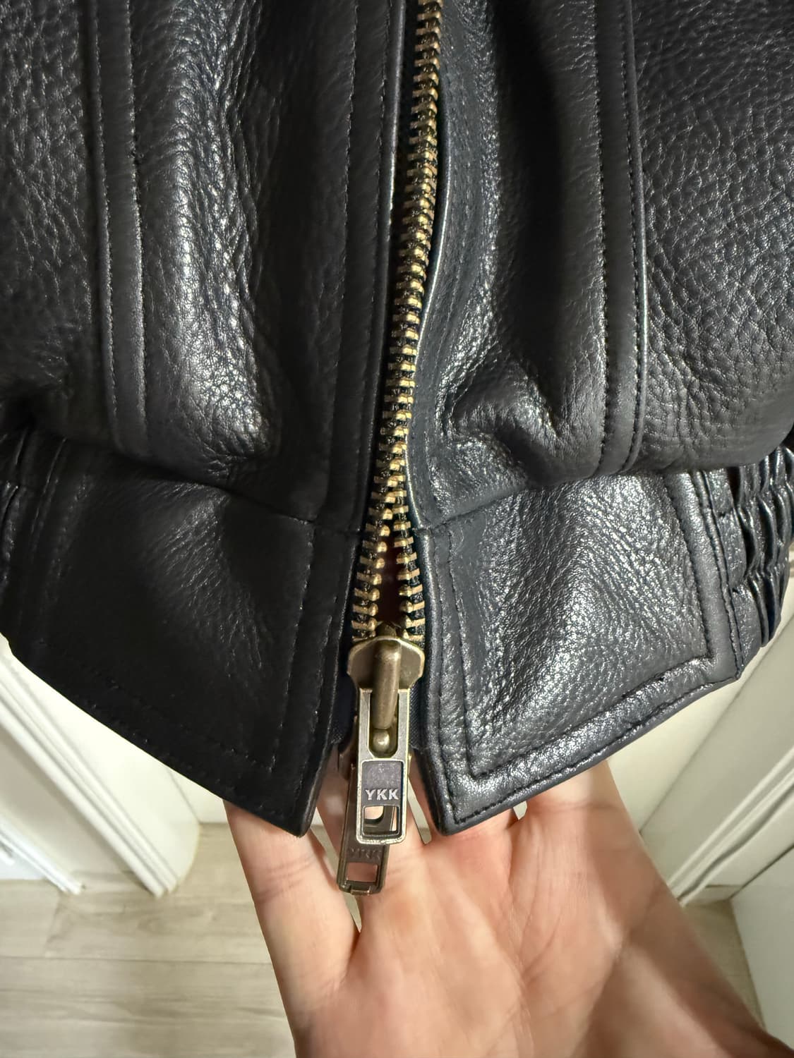 노이어 카우 레더 하이넥 블루종 (52) / 택보유 상품이미지6