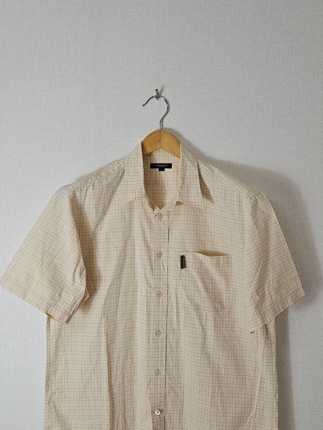 버버리 BURBERRY 체크 반팔셔츠 런던 정품 L 상품이미지2