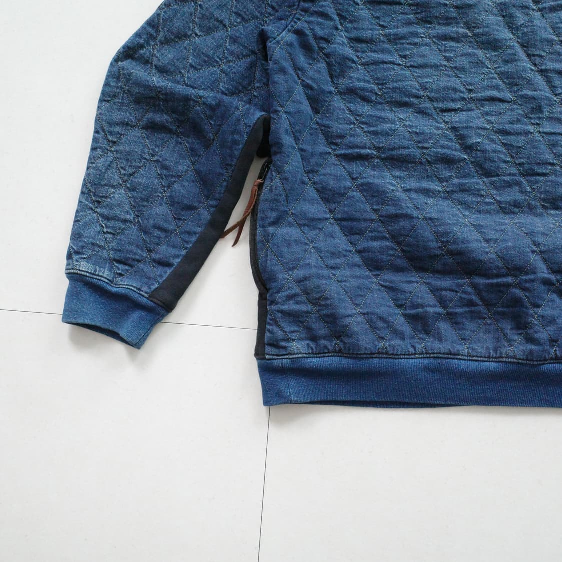 [정품] 캐피탈 컨트리 플리스 데님 퀼팅 투톤 스웨트셔츠 인디고 S 상품이미지10